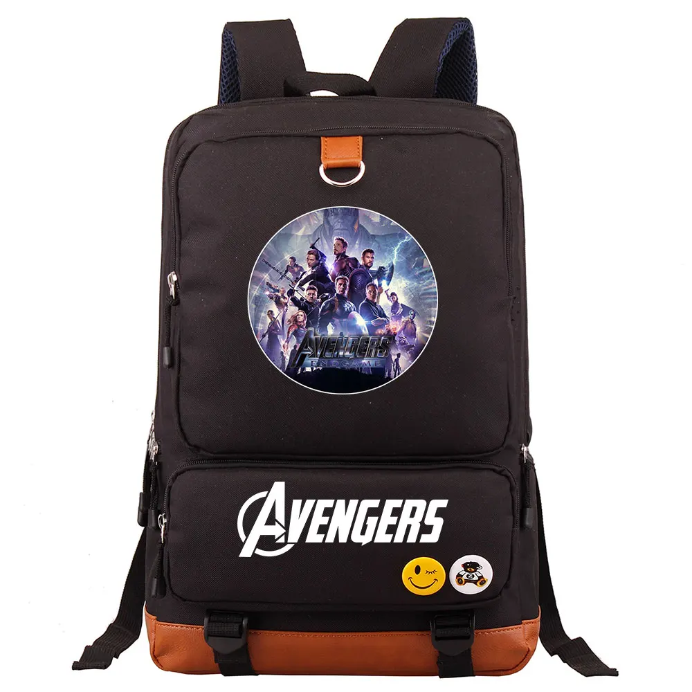 Супергерой танос Мстители эндгейм мальчик девочка школьная сумка женский рюкзак подростковый лоскутный холст мужской студенческий рюкзак для ноутбука - Цвет: 17