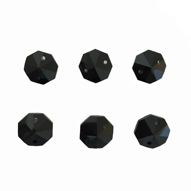 2000 шт./лот, черный бриллиант 14 мм кристалл Octagon Стекло бусины в 2 отверстия, Стекло бусинами