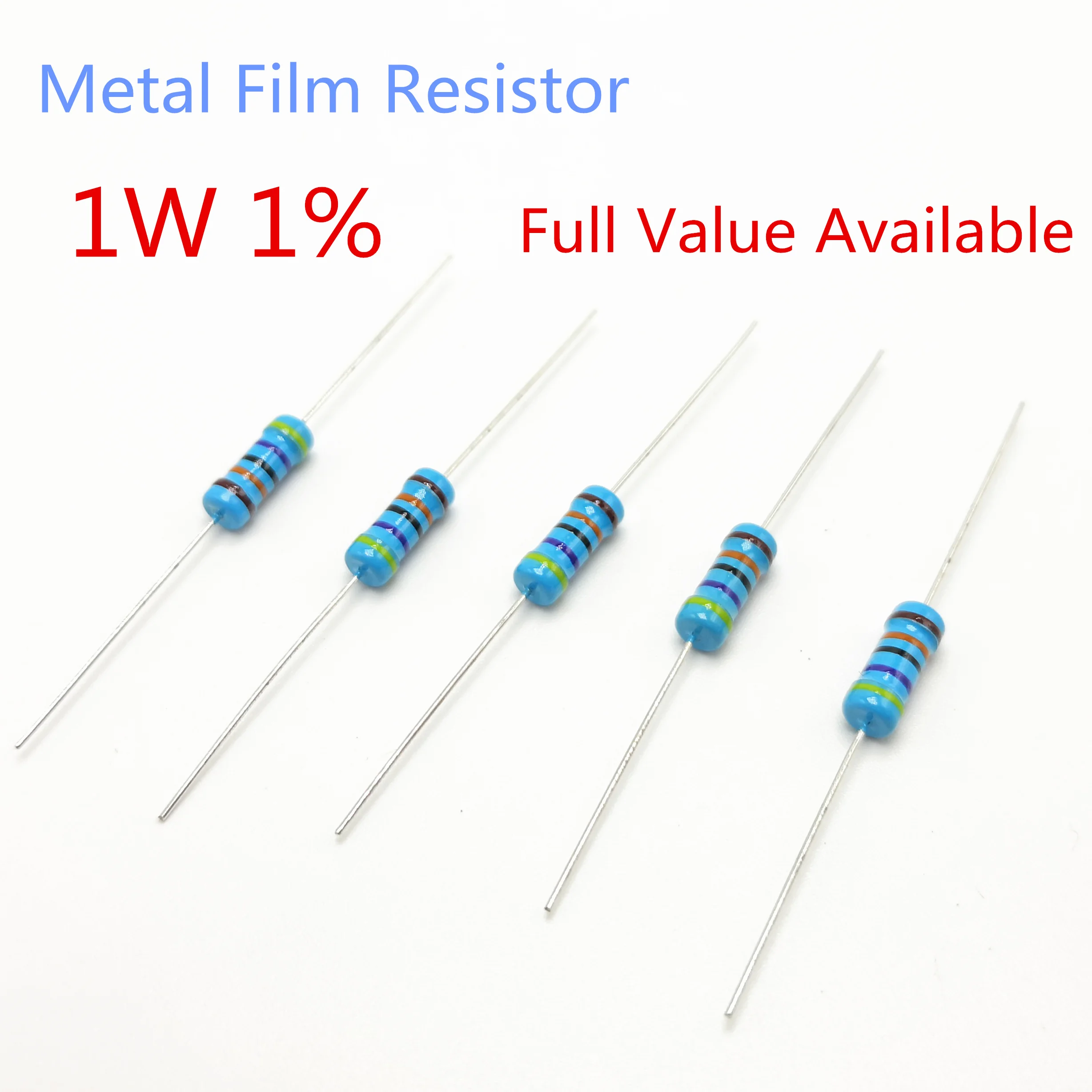 

30~100Pieces/lot 1W 3.9ohm 1% Radial DIP Metal Film Axial Resistors 3.9 ohm 1W