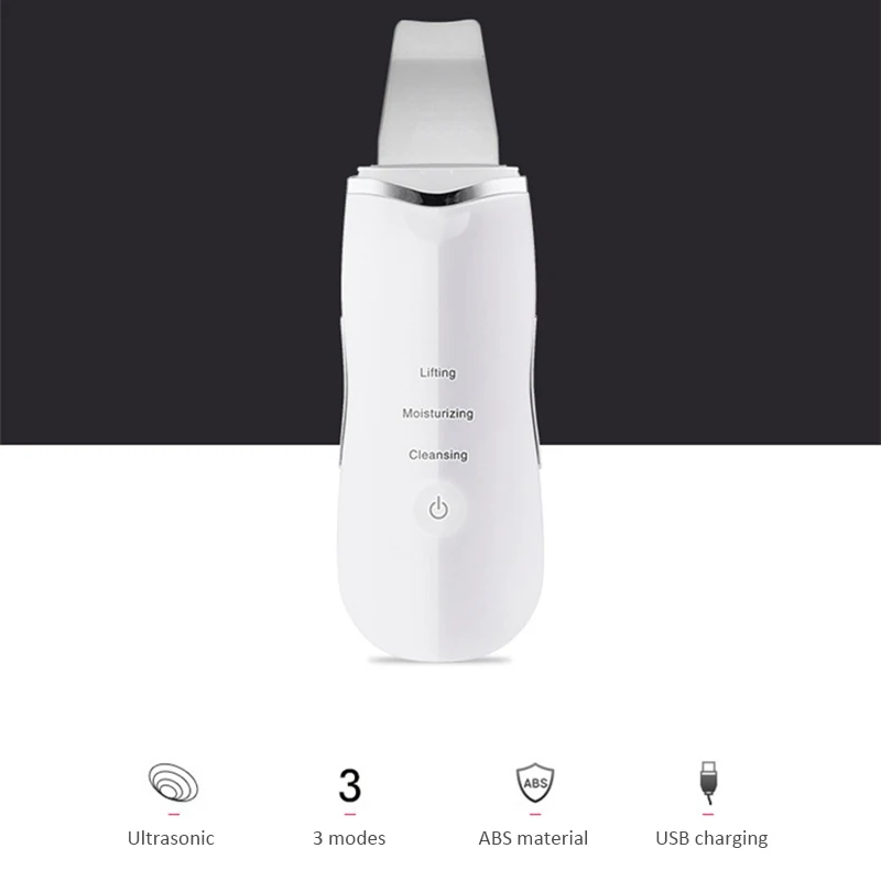 

Ultrasonic Shovel Facial Scraper Face Peeling Machine Pore Blackhead Face Deep Cleaning Electric Device Rechargeable Cleanser