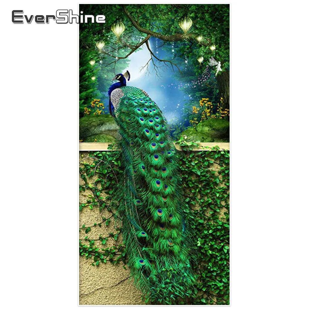 

Evershine Diamond Embroidery Peacock Diamond Painting Pictures Of Rhinestones 5D Full Square Diamond Mosaic Animals Home Decor