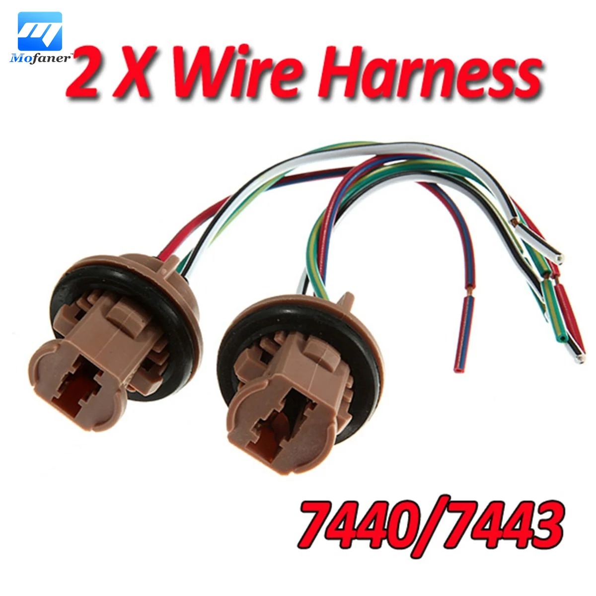 7440 7443 Bulb Socket Brake Turn Signal Light Harness Wire LED Pig Tail