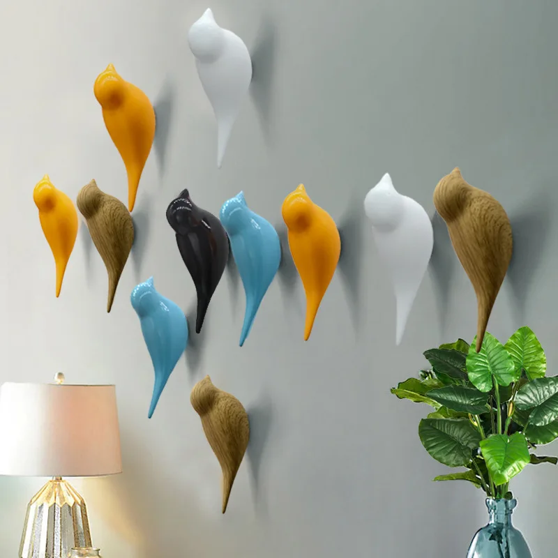 Bird Decoration Hook Creative Wall Decoration Bedroom Door Hook Three-dimensional Single Hook  Resin Gift
