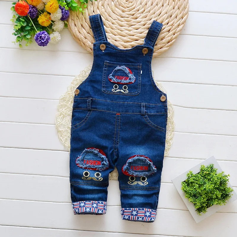 BibiCola summer cotton denim jumpsuit boy clothes body suit children