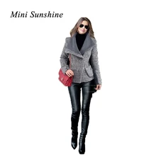 Горячее предложение, зимнее короткое пальто для женщин, шерстяное клетчатое пальто с капюшоном, Модная тонкая Длинная Верхняя одежда, manteau femme hiver, шерстяное пальто z30