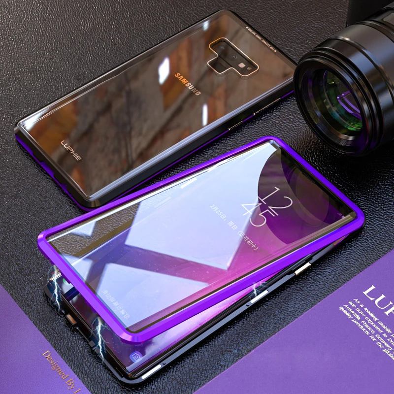 360 Полный чехол для samsung Galaxy S8 Plus S8Plus S9 Note 9 8 магнитный металлический бампер закаленное стекло чехол для samsung S8 чехол