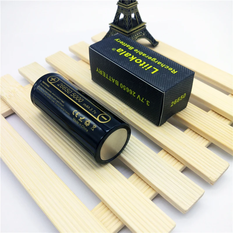 

LiitoKala 26650 lithium battery 3.7 V large capacity 5000 mAh rechargeable battery lii-50A power 20A for flashlight