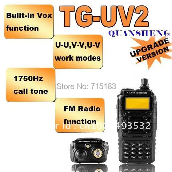 Quansheng TG-UV2 Dual Band с подкладкой CB радио UHF & VHF ЖК-дисплей Quansheng TG UV2 Walkie Talkie Портативный радио для безопасности, гостиница, ветчины
