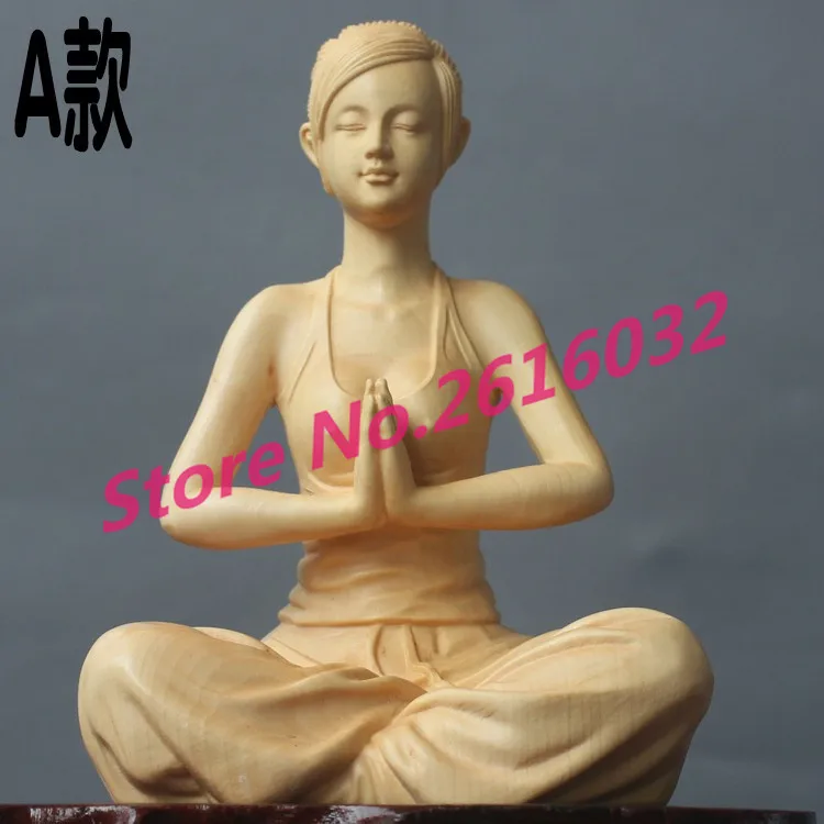 TNUKK-Character-statue-yoga-beauty-give-gifts-decoration-woodcarving-hand-carving-character-playing-playing-pieces