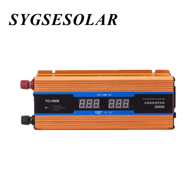 

2000w LCD inverter 12v 220v 2000w inverter modified sine wave input 12v output 220v free shipping