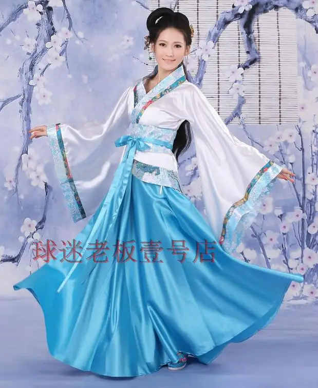 Древний китайский костюм женский костюм ханьфу es Китайская одежда ханьфу платье косплей одежда традиционный Женский Древний китайский костюм - Цвет: Синий