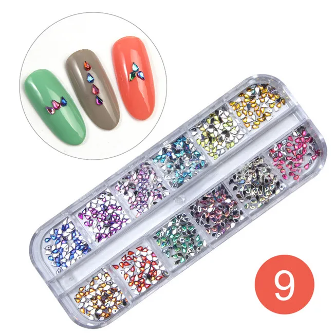 Multi-size Nail Rhinestones 3D Crystal AB Clear Nail Stones Gems Pearl DIY Nail Art Decorations Gold Silver Rivet Rhinestone - Цвет: 9