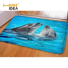HUGSIDEA синий классный домашний напольный коврик с изображением дельфина для гостиной, спальни, нескользящий кухонный коврик, Tapis Alfombra