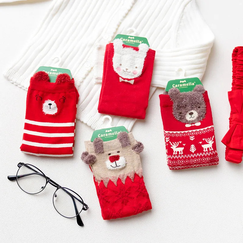 Носки женские х/б в красную полоску|socks ladies|cartoon sockssocks rabbit |
