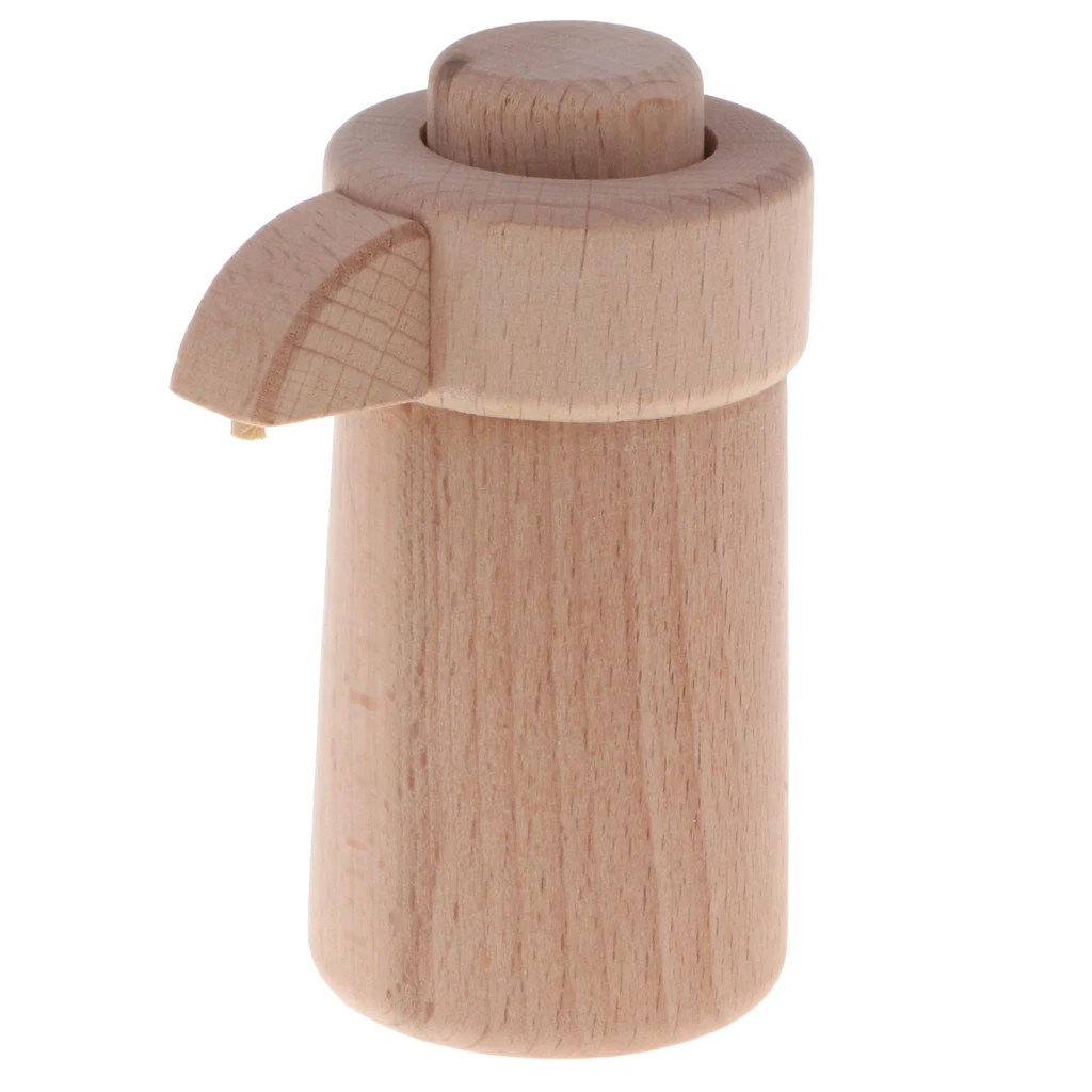 Wooden Educational Pretend Play Toy - Natural Wooden Kettle for Girls Role Play Game