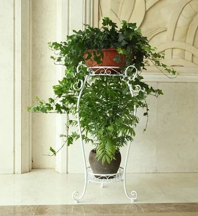 Wrought iron two layers of a flower pot Double flower sitting room balcony Outdoor ground flower