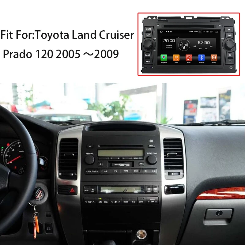 Flash Deal HaiSunny 4G RAM Android 8.0 Car DVD For Toyota Land Cruiser Prado 120 2005-2009 32G Radio GPS Multimedia Player Head Unit 1