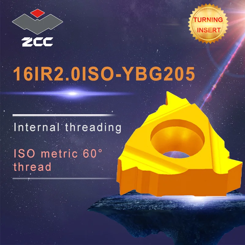 

10pcs/lot 16IR2.0ISO YBG205 original ZCC carbide insert lathe tools cnc carbide threading inserts