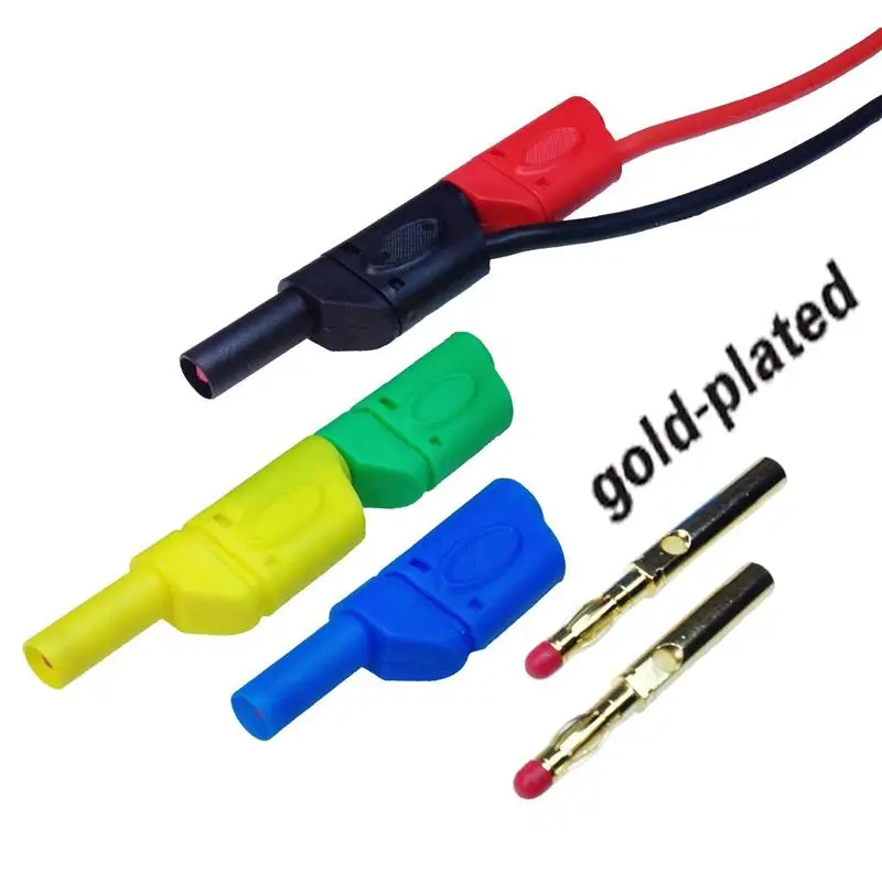 

10pcs Gold Plated Safety Shrouded 4mm Stackable Banana Plug Solder Type BP4502