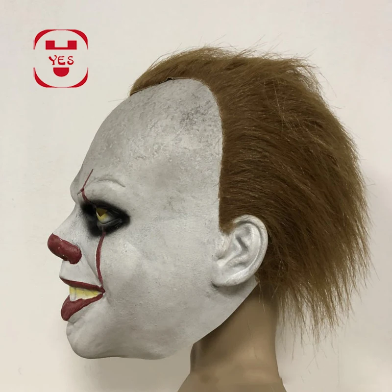 

Movie Stephen King's It2 Joker Pennywise Mask Full Face Latex Horror Clown Masquerade Cosplay Halloween Escape Dress Up Party