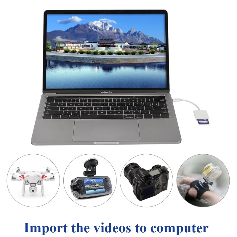 Type C SD Card Reader Camera Kit Compatible Needn t APP USB C OTG Data Cable 5