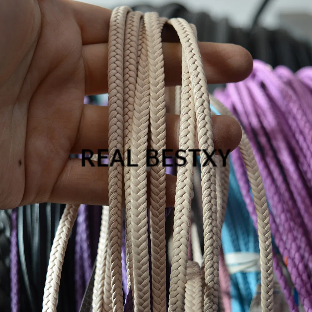 Реальный BESTXY 5 м/лот 5*2 мм натуральный коричневый косичка плетеные кожаные шнуры