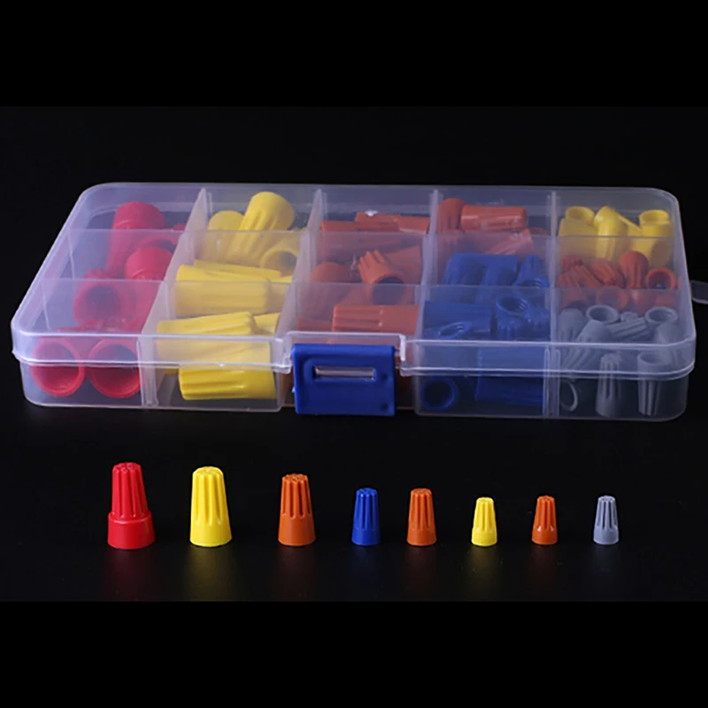 

102Pcs Electrical Wire Connection Screw Twist Connector Cap w/ Spring Insert Assortment Kit Nut Spring Cap Terminal