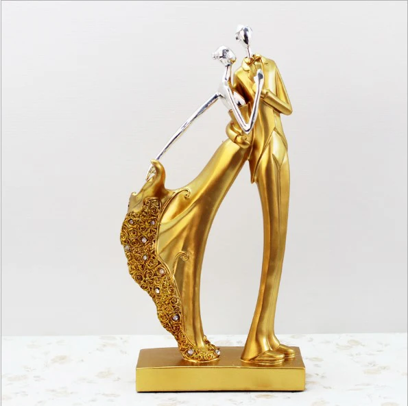 

European couple people Home Furnishing jewelry ornaments plating decoration Bridal Wedding Gift room,Figure statues