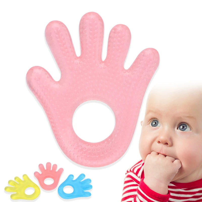 New 1Pc Safety EVA Material Babies Infant Plam Shape Teether Water