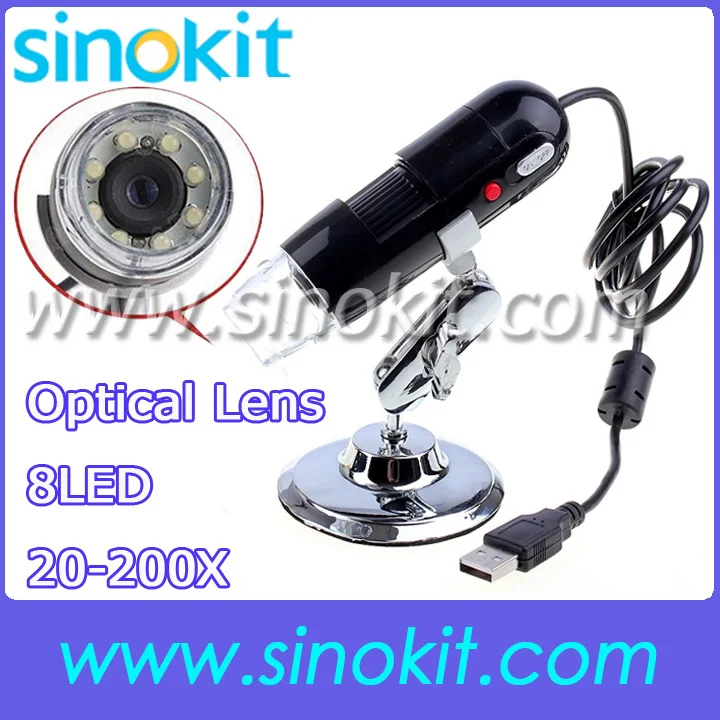 

Free Shipping USB 20X-200X Digital Optical Lens microscope Endoscope magnifier camera USB MIC-200