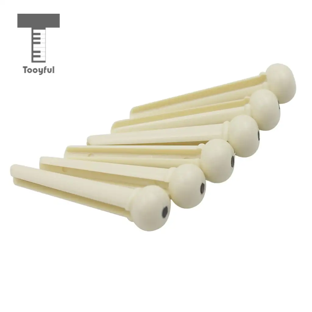 6pcs ABS Wooden Good Hardness Guitar Pegs String Turned Bridge Pin Set for Acoustic Guitar Bridge Pins Replacement Accessories