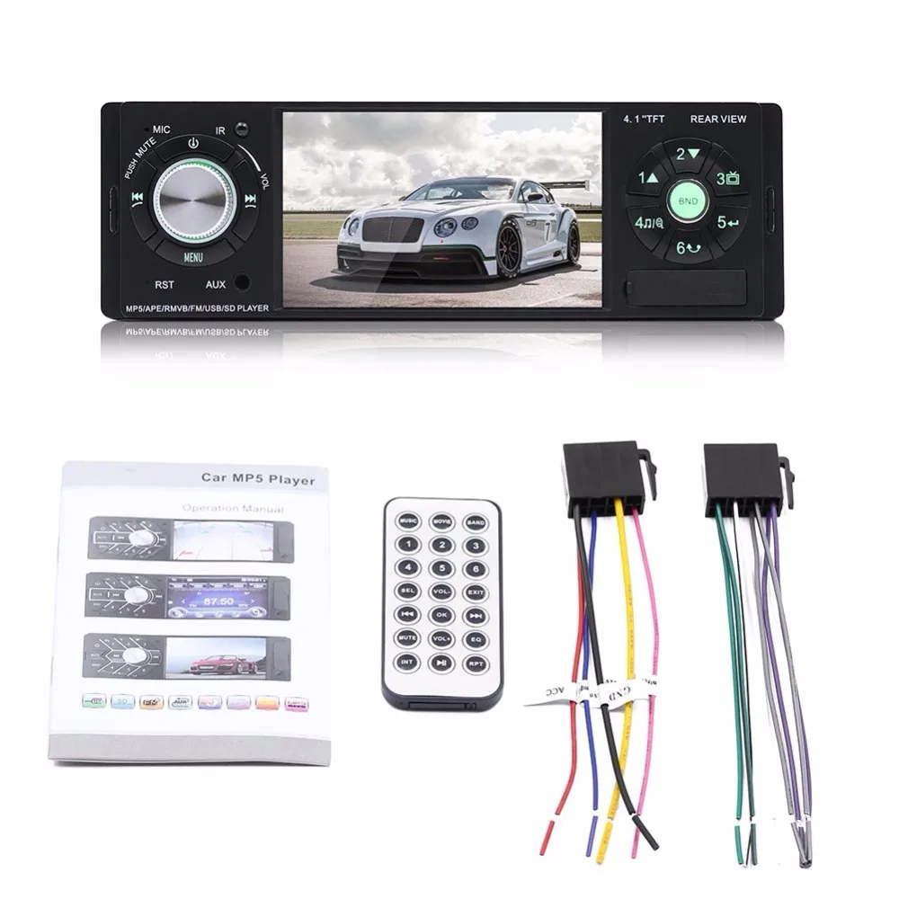 

car radio 1 din 4504 Car Radio Auto Audio Stereo FM Bluetooth 2.0 Rear View Camera usb aux Steering Wheel Remote Control