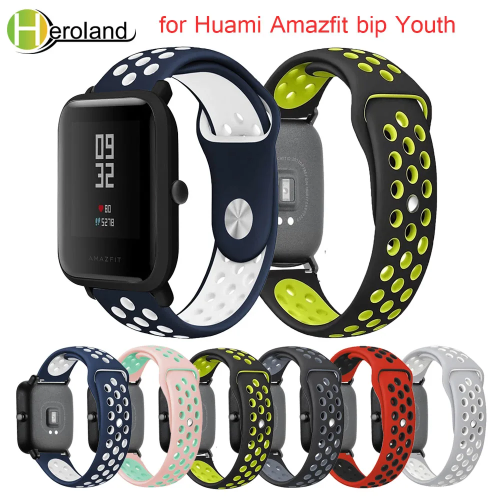 Silicone Accessori per Articoli Elettronica Smart Wristband Cinghie per Xiaomi Huami Amazfit bip Giovani/Lite Doppio Colorato Sostituire smart Cinturino 20 millimetri