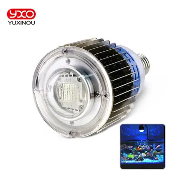 

1pcs 100W E27 led aquarium light COB+Lense Full spectrum lighting for Marine coral reef fish Marine tank Moonlight