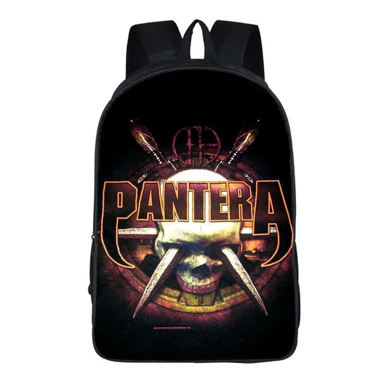 Personalizar privada 2018 hombres mochila Classic Rock band skull prints mochila estudiantes bolsa de escuela para niñas niños mochila