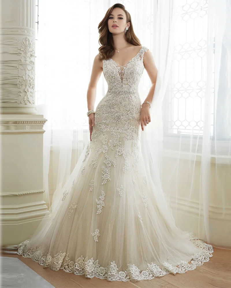 

Vestidos de Noiva 2016 Open Back Mermaid Wedding Dresses Sexy Lace Bride Dresses Vintage Lace Vestido de noiva Sereia