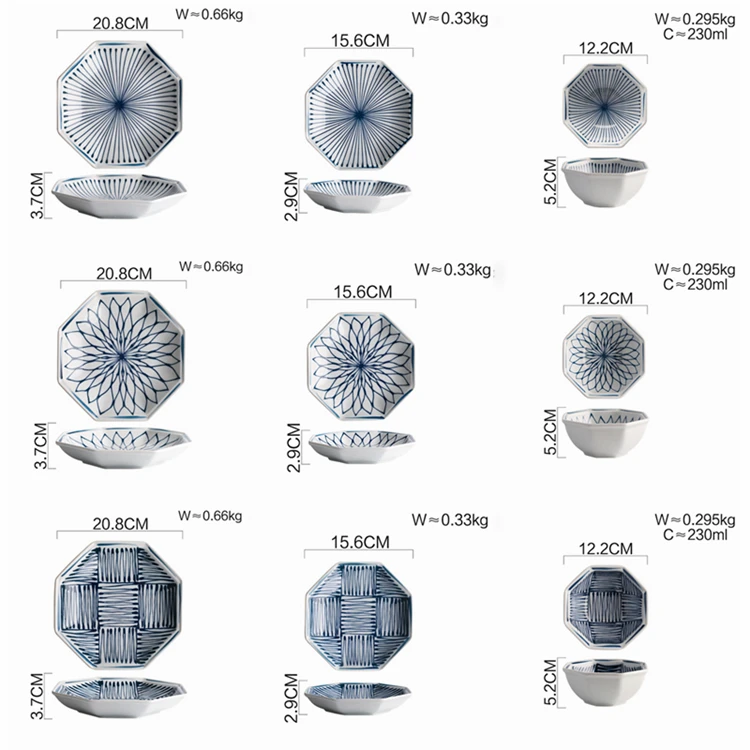 1 шт., Геометрическая керамическая обеденная тарелка в японском стиле, обеденные блюда, столовая посуда, тарелка для пасты, миска для риса, фарфоровое блюдо