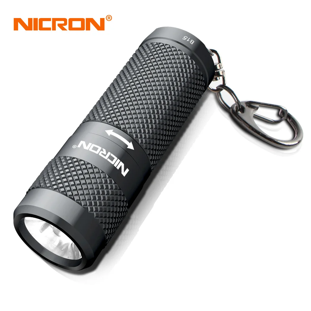 

NICRON Mini LED Keychain Flashlight Waterproof 400LM Dual Fuel 16340 or CR123A Battery Led Torch Lighting For Outdoor Use B15