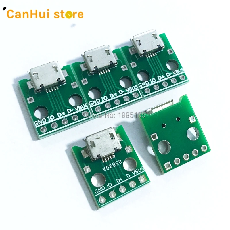 10Pcs MICRO USB to DIP Adapter 5Pin Female Connector PCB Converter Board_ne 10Pcs MICRO USB to DIP Adapter 5Pin Female Connector PCB Converter Board_ne