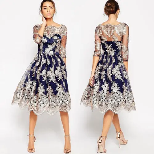 

Women Ladies Clothing Lace Dress Prom Party Flower Mini Tutu Wedding Gown Dresses Women Lace Dresses