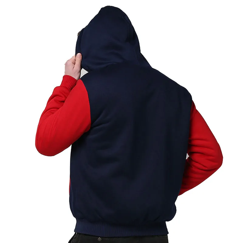 men patchwork Sweatshirts 5XL warm fleece parkas hooded hoodies thick large size plus big 8XL 9XL 10XL winter Sweatshirt outwear