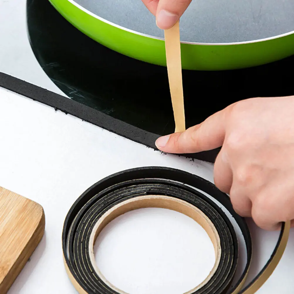 

1Roll Black Self-adhesive Gas stove slit strip Antifouling Dustproof Waterproof seal Kitchen Door Window Sealing Strip