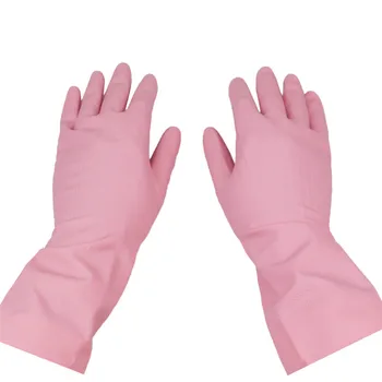 

Pair Kitchen Garden Cleaning Washing Housework Latex Rubber Gloves Household Tool S M L Size Light Pink Color Hand Protector