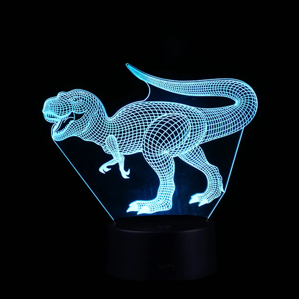 3D лампа в виде динозавра детский подарок ночник 7 СВЕТОДИОД меняющий цвета освещение стол украшение модный Настольный светильник с изображением животного