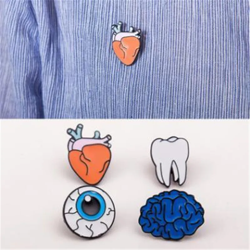 

iMucci Korean Version of the Jewelry Color Drops of Human Body Brooches Brain Eyes Tooth Brooch Accessories Gift