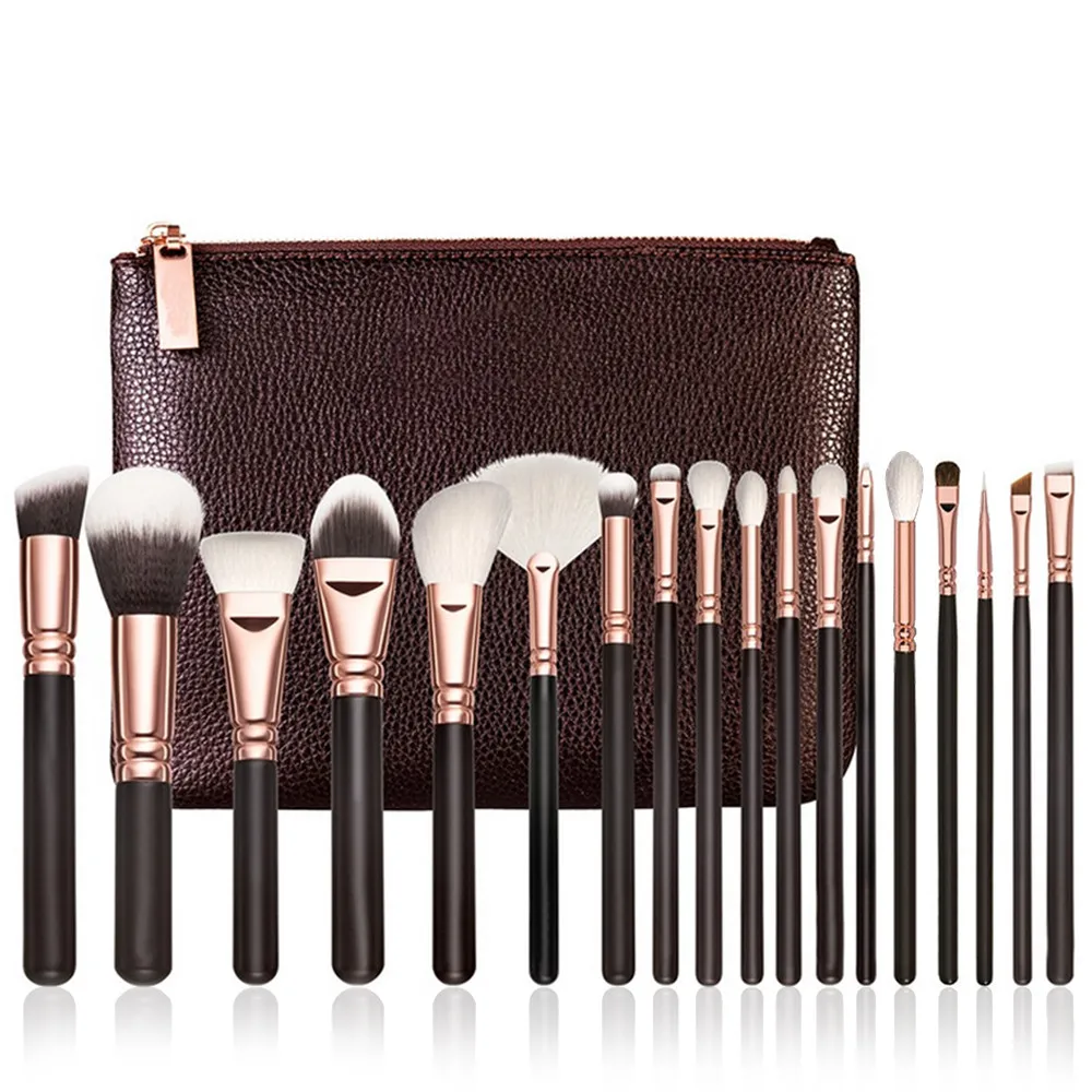 

Hot Women 18 pcs Rose Gold Makeup Brush Complete Eye Set Tools Powder Blending Brush pincel blush esponja #JY