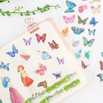 

1 Pack Lovely Butterfly Colorful Stickers Set Decorative Stationery Stickers Scrapbooking DIY Diary Album Stick Label