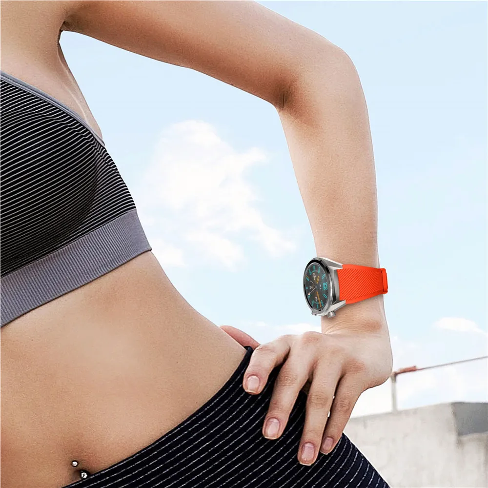 18 цветной каучук ремешок на запястье для huawei Watch GT Силиконовые браслеты для часов 22 мм Honor watch Magic Sport сменный Браслет
