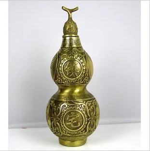 

A great treasure gourd gossip copper hyacinth copper ornaments defends the copper hyacinth Z increased longevityroom Art Statue