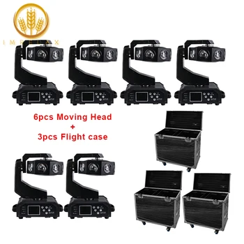 

IMRELAX New 6pcs 8*40W RGBW 4in1 Led Theatre Lighting Flying Light 18 Channels Rotating Beam Disco Light With Flight Case